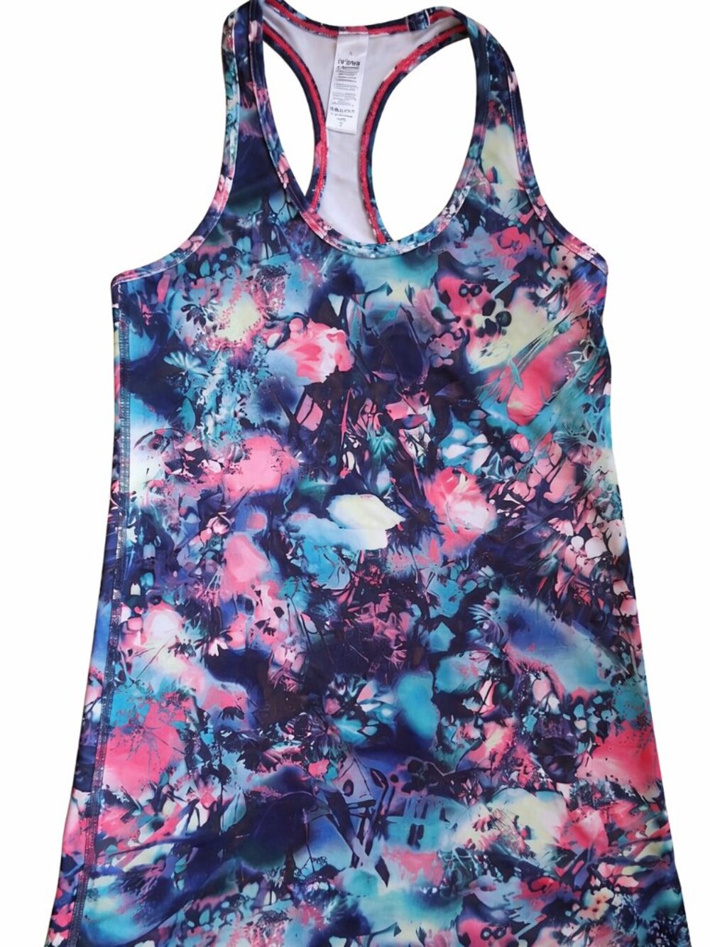 Ivivva Girl By Lululemon Floral Racerback Tank - Blue Pink Teal Size 12